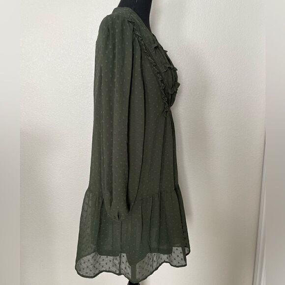 NWT Zara Lace Insert Dotted Mesh Dress - Picture 9 of 15